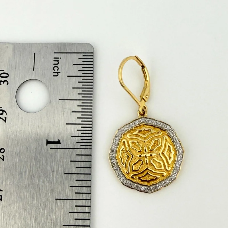 Sterling Silver Gold Plated Celtic Knot Earrings with Real Diamonds EA 925 China