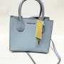 Michael Kors Mercer Medium Leather Tote Bag Pale Blue NWT + Crossbody Strap