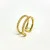Yellow Gold Plated Double Band Cubic Zirconia .925 Silver Ring Sizes 8