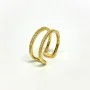 Yellow Gold Plated Double Band Cubic Zirconia .925 Silver Ring Sizes 8