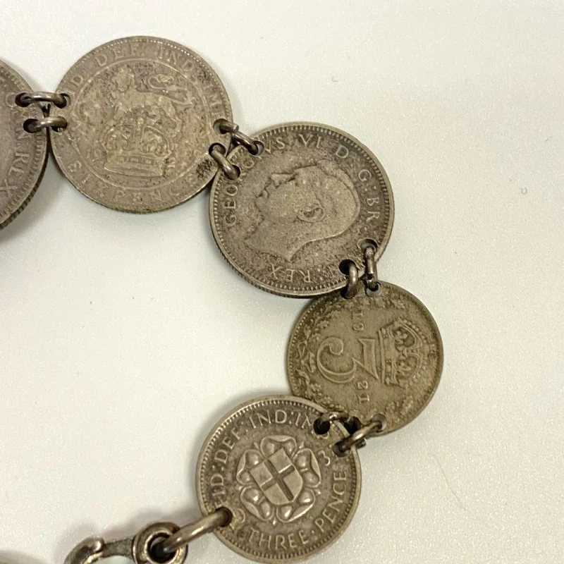 Great Britain 1896-1940 Coins George IV Silver Bracelet, 24 grams