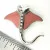 Vintage Shields Sterling Silver Pink Enamel Stingray / Manta Ray Pendant with CZ