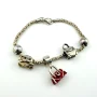 925 Sterling Silver Italian RCI Bracelet With Bag Charms, 7.5 ich
