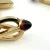 Vintage Golden Hickok Cufflinks USA Deco Style With Ruby Color Stones