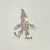 White Sapphires and Rubies Jointed Clown Silver Pendant