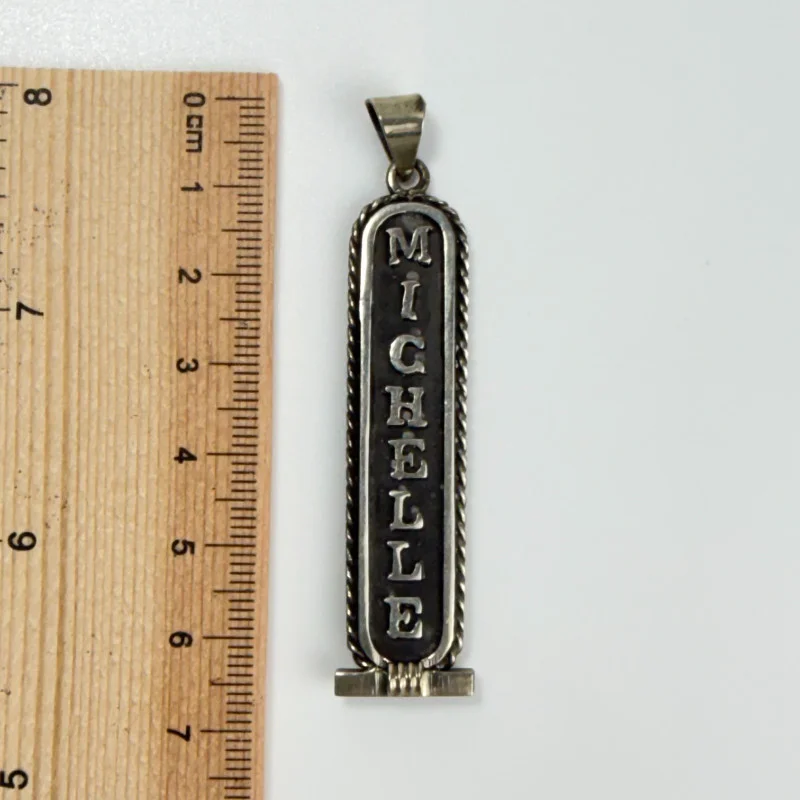 Egyptian Hieroglyphic Elegant Sterling Silver CARTOUCH personalize MICHELLE