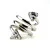 925 Sterling Silver Spiral Wrap Ring, 2 Triangular Cubic Zirconia Stones Size 5