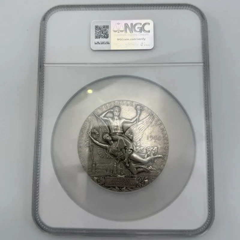 1900 France Paris World Fair Silver Medal NGC AU58 Chaplain Sharon Sanitarium