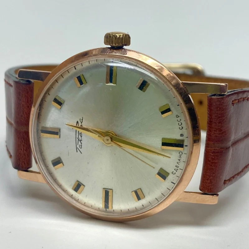 Raketa Soviet Union Man Wristwatch 14k Solid Gold