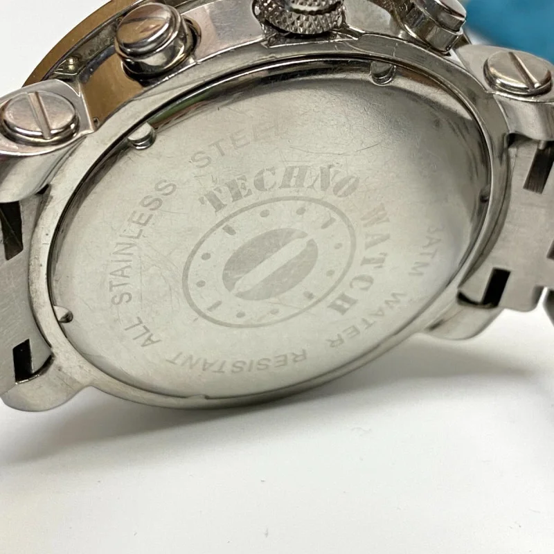Techno Watch Blue Dial with 4ct Diamonds, 50 mm