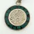 Vintage Mexican Sterling Silver Aztec Mayan Face Malachite Inlay Pendant MFX 925