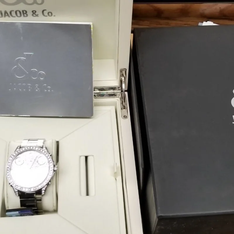 Jacob & Co Five 5 Time Zone Diamond Watch Box Papers 100% AUTHENTIC !!!