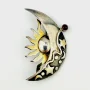 Sterling with Gold Wash Pin - Sun, Quart Moon & Stars with Garnet
