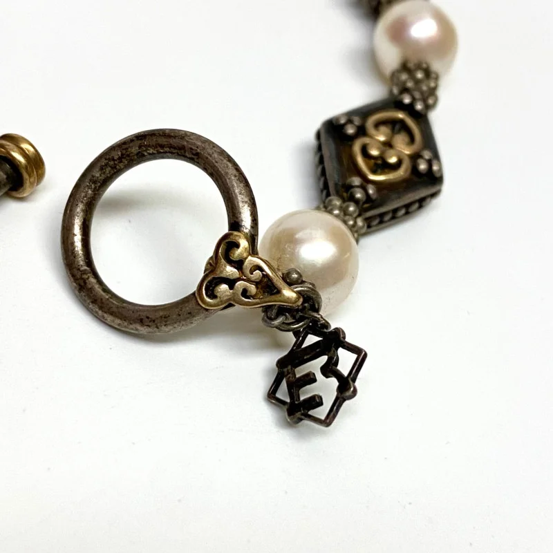 Elyse Ryan 925 Silver and 18K Gold Pearl Bracelet 7.5 in