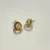 Gold Tone over Sterling Silver Two-Tone Double Circle Polished Stud Earrings