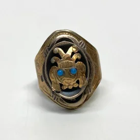 Vintage Turquoise 18K Gold and Sterling Silver Ring