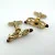 Vintage Golden Hickok Cufflinks USA Deco Style With Ruby Color Stones