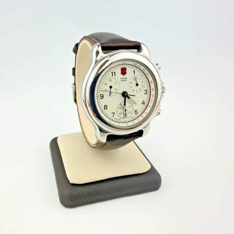 Victorinox Swiss Army Chronograph Men's Watch Stainless St. Brown Leather Strap