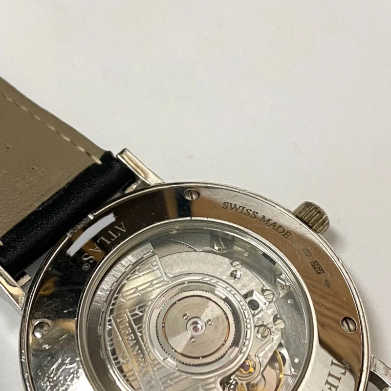 Tiffany & Co Atlas Large Sterling Silver Round Mechanical Watch