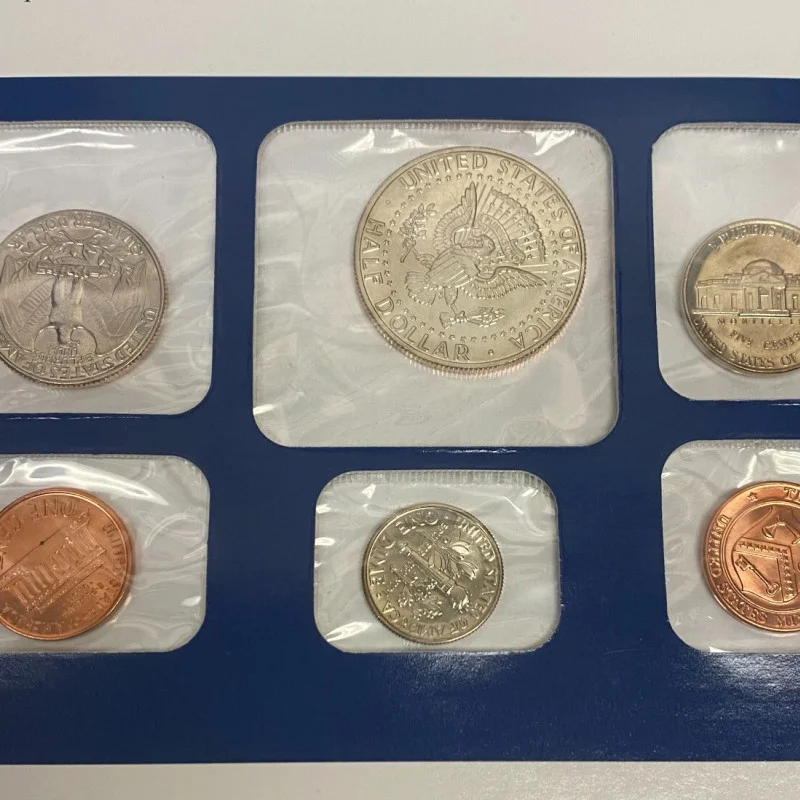 12 COINS 1990 P&D US Mint Sets, Postal Commemorative Society Presentation Panel