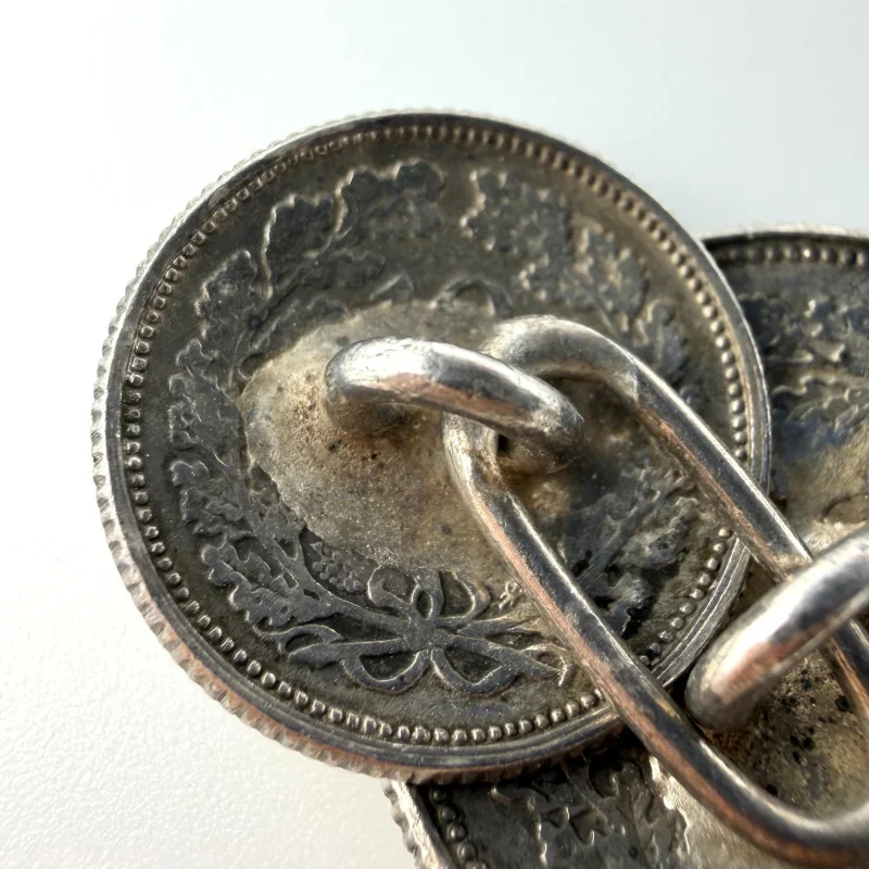 Silver Cufflinks Made From Netherlands Coins 25 & 10 Cents 1926-1945 Years
