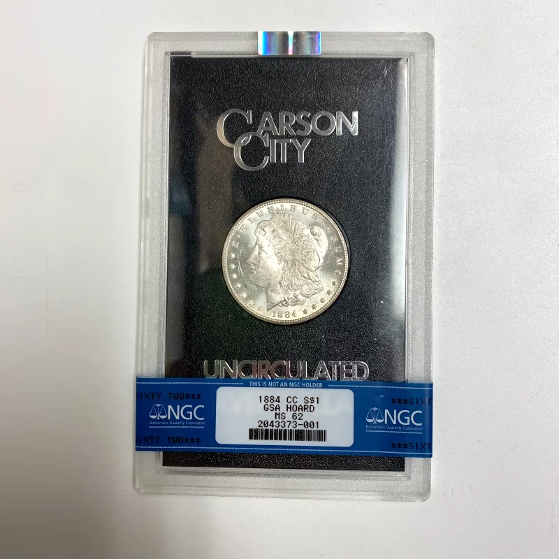 1884-CC Morgan Silver Dollar $1 Carson City GSA Hoard NGC MS62 no BOX