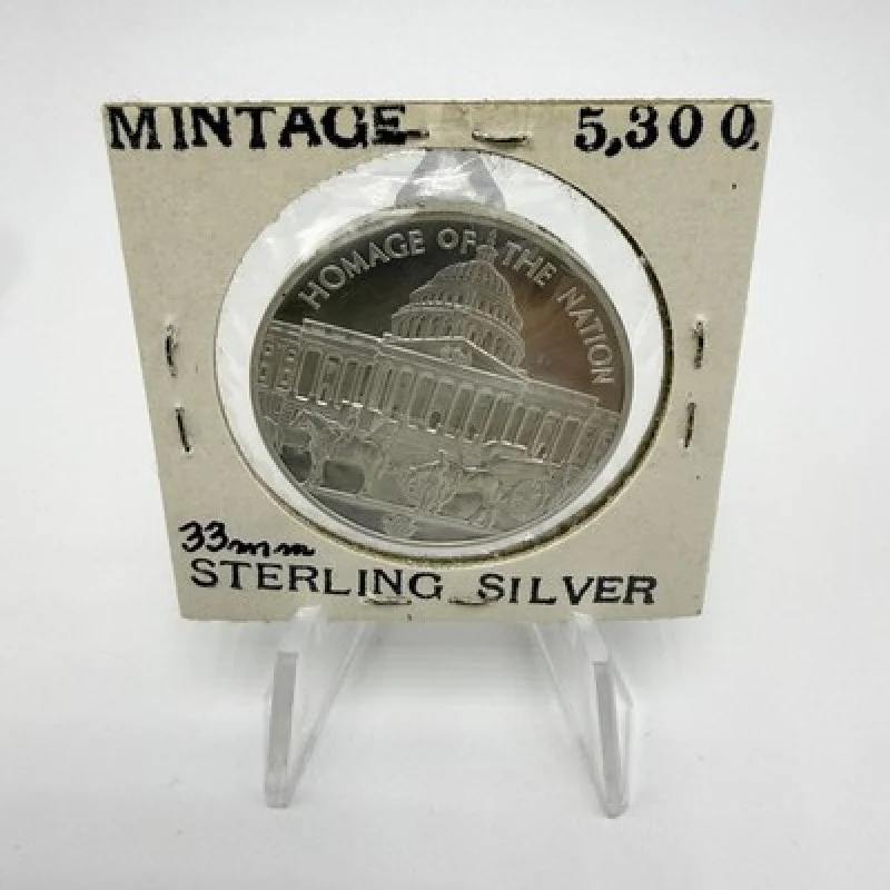1963 JFK Heraldic Art Sterling Silver Medal #302 33mm UNC 5300 Mintage