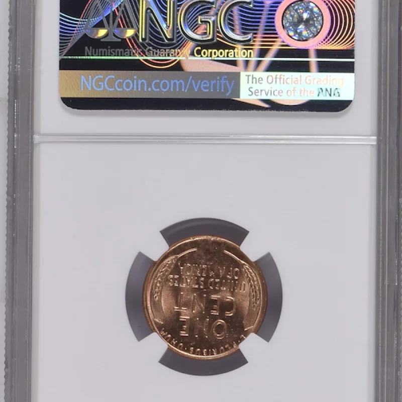 NGC MS 62 RD 1957 D LINCOLN WHEAT PENNY 1C (ERROR 9 & 5)