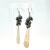 Boho Sterling Silver Dangle Earrings with Peacock-Colored Pearls Bead Clusters