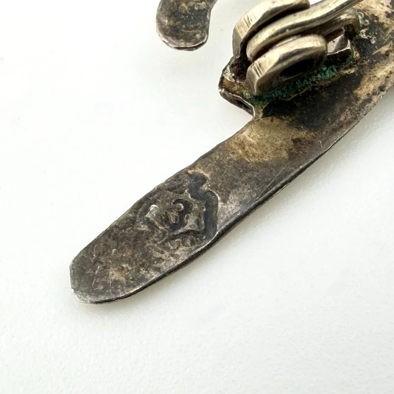 Vintage Taxco Mexico Sterling Silver Roadrunner Brooch with Abalone Inlay