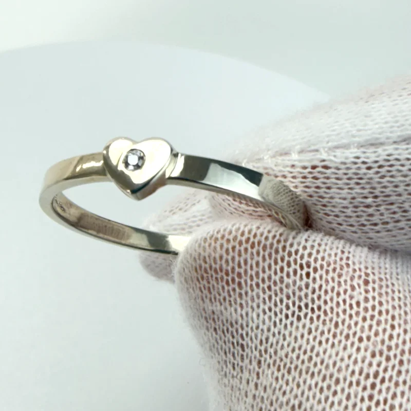 Tiffany & Co. Sterling Silver Paloma Picasso Diamond Modern Heart Ring Size 12