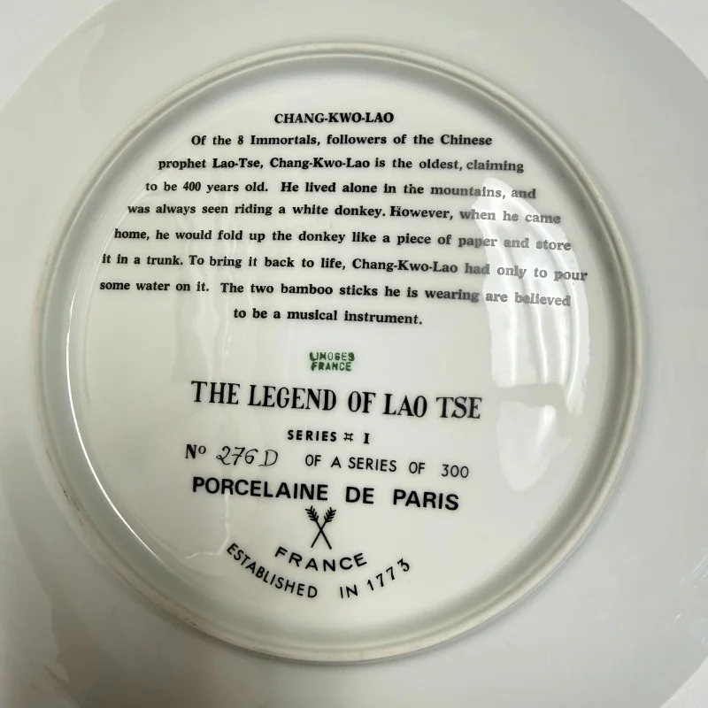 Legend of Lao Tse 3 Plates Limited Edition Series 276/300 Limoges France w/ Box