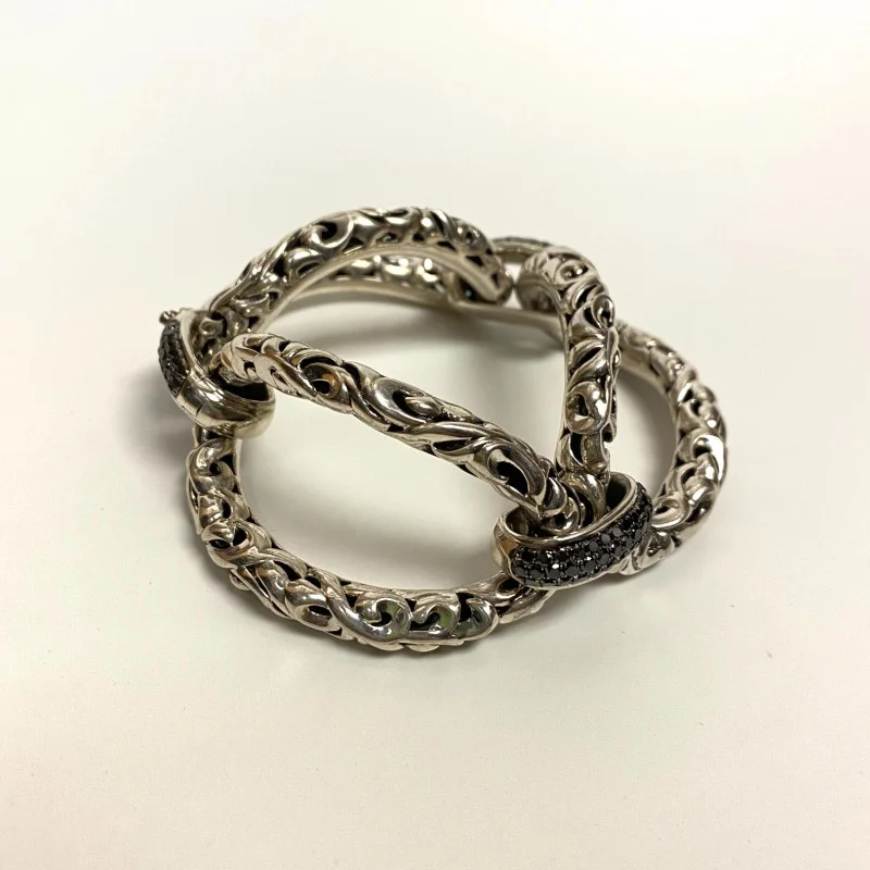 Charles Krypell 14K/925 White Gold + Colored Diamond 3.40 ct Link Bracelet