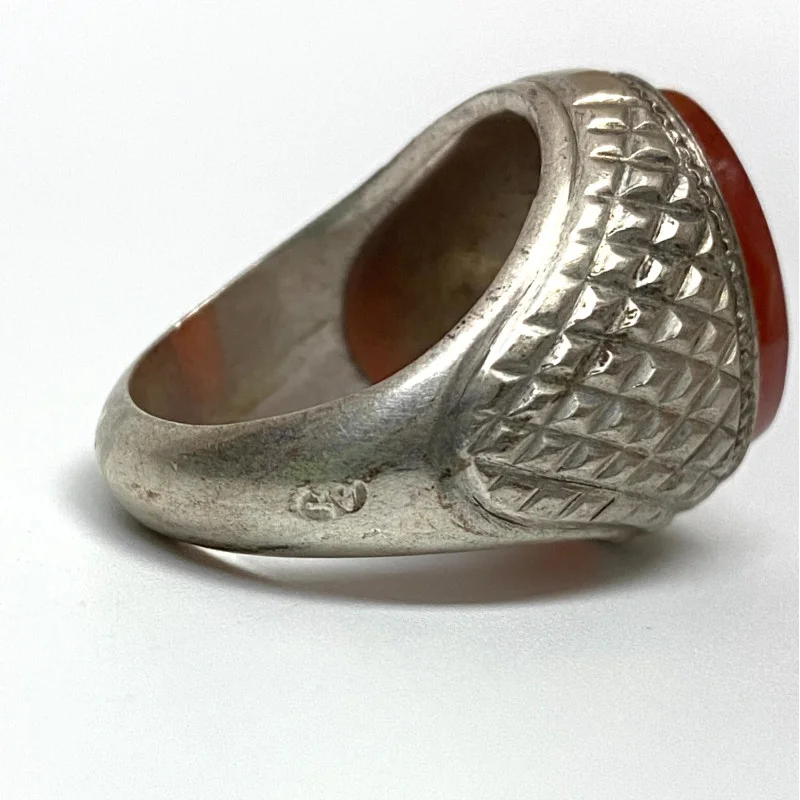 Agate Stone Sliver Ring - 9.5