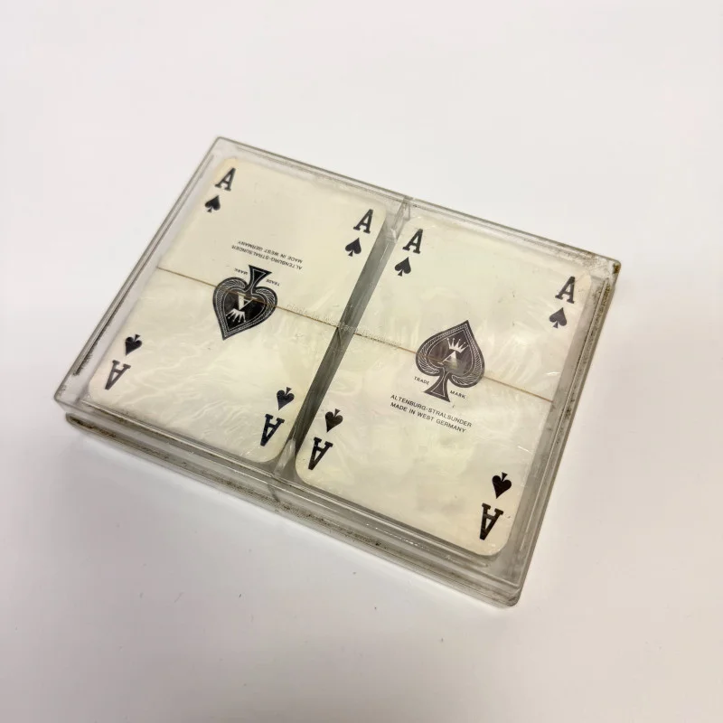 1980s Altenburg-Stralsunder 2 Deck Playing Cards West Germany with Gold Pattern