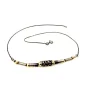 Vintage Sterling Silver 925 & Golden Ball Filigree Tube Beaded Necklace - 15"