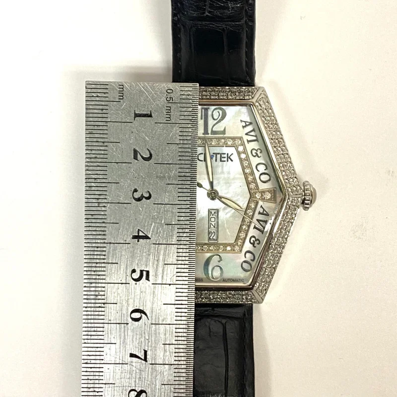 Ice Tek 9.5 ct Diamond AVI & CO Swiss Made Automatic White Face Watch