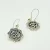 Vintage Sterling Silver Om Symbol Radiating Sunburst Earrings - French Wire Hook