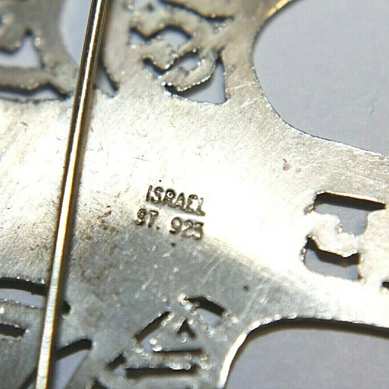 ISRAEL ST  Sterling Silver 925 Tree Of Life Brooch Pin