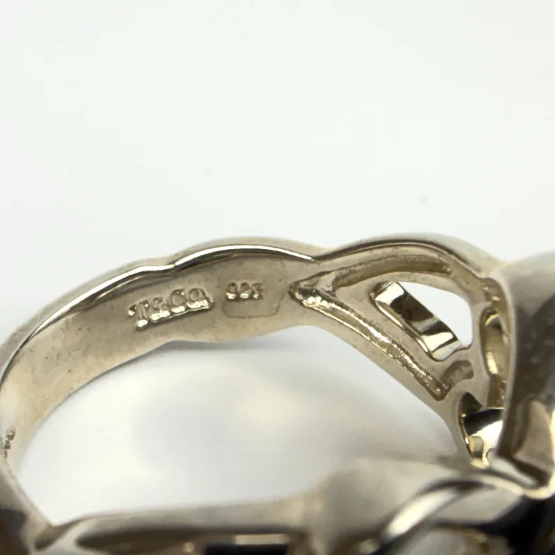 Tiffany & Co. Silver Paloma Picasso Loving Heart Band Ring Size 8.25