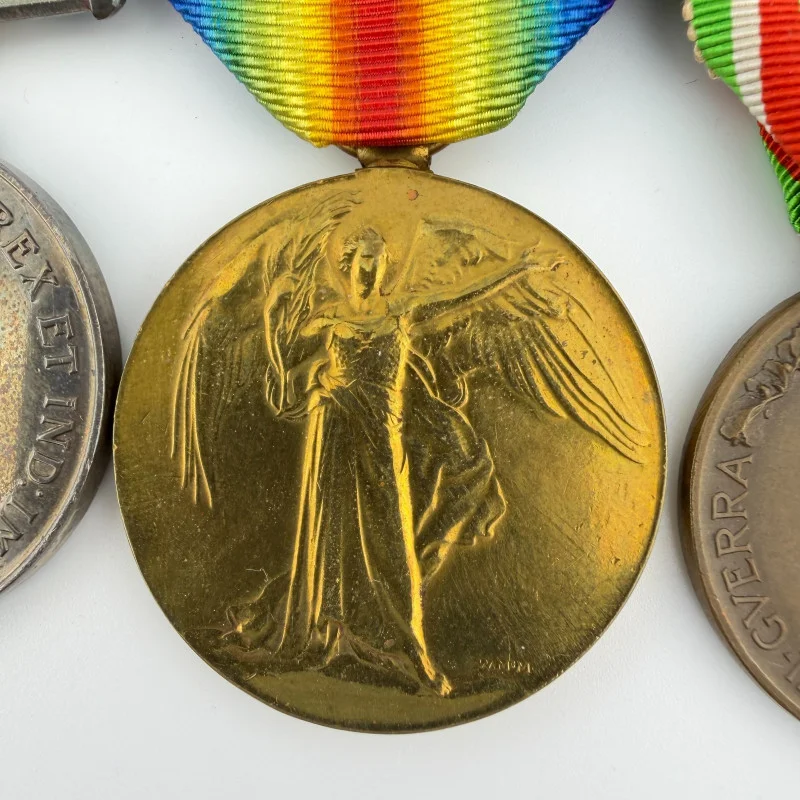 Rare WWI British Medal Group with Italian War Medal in Spink & Son Case