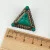 Vintage Dark Teal Turquoise Sterling Silver Triangle Stud Earrings Signed India