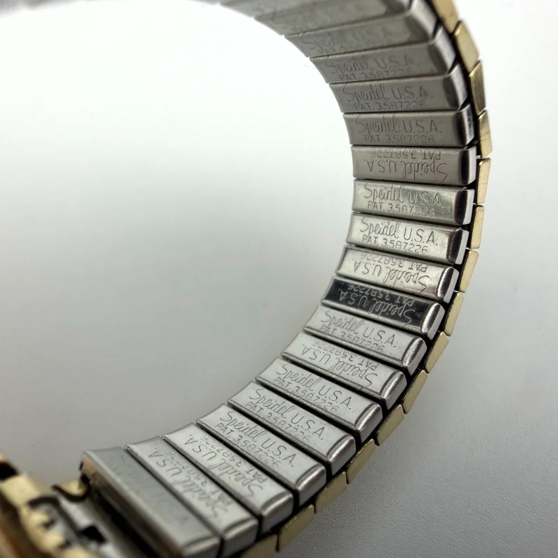 Vintage Bucherer 17 Jewels Swiss Ladies Watch Gold Speidel Bracelet 17250, 6 in
