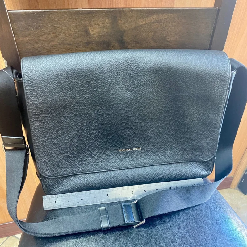 Mason 33S0LMSM7E Explorer MSGR Leather Messenger Bag In Black
