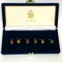 Faberge Egg Wine Glass Charms: Set of Six in Velvet Case - EXCELLENT CONDITION!