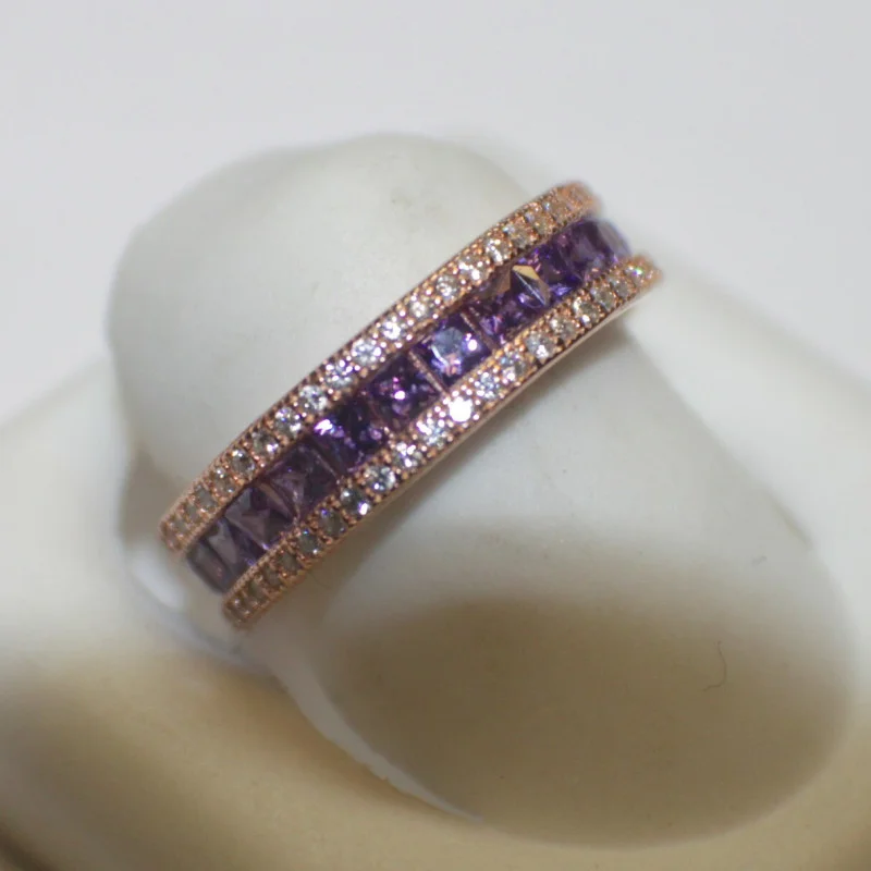 Shashi Lavashing Pink Rubies & Diamond Round Woman Ring Size 6 