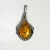 Silver Vintage Real Amber Modernist Pendant