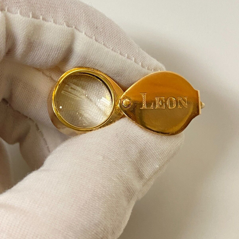 10x Loupe in Solid 14K Gold - 23.7 Grams with Engraved LEON 10x Loupe in Solid 14K Gold - 23.7 Grams with Engraved LEON