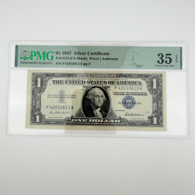 1957 $1 Silver Cert Fr. 1619 FA Block Priest/Anderson PMG 35 EPQ F42033613A