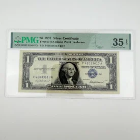 1957 $1 Silver Cert Fr. 1619 FA Block Priest/Anderson PMG 35 EPQ F42033613A